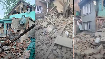 कश्मीर में दो लश्कर आतंकवादियों के घर में ब्लास्ट:सेना का सर्च ऑपरेशन